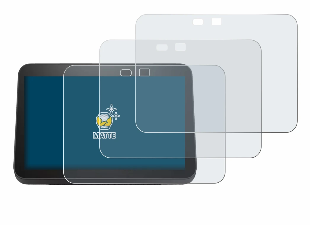 Image de l'appareil Amazon Echo Show 8 2023 (3ème Gen.) avec une grande variété de protections d'écran.