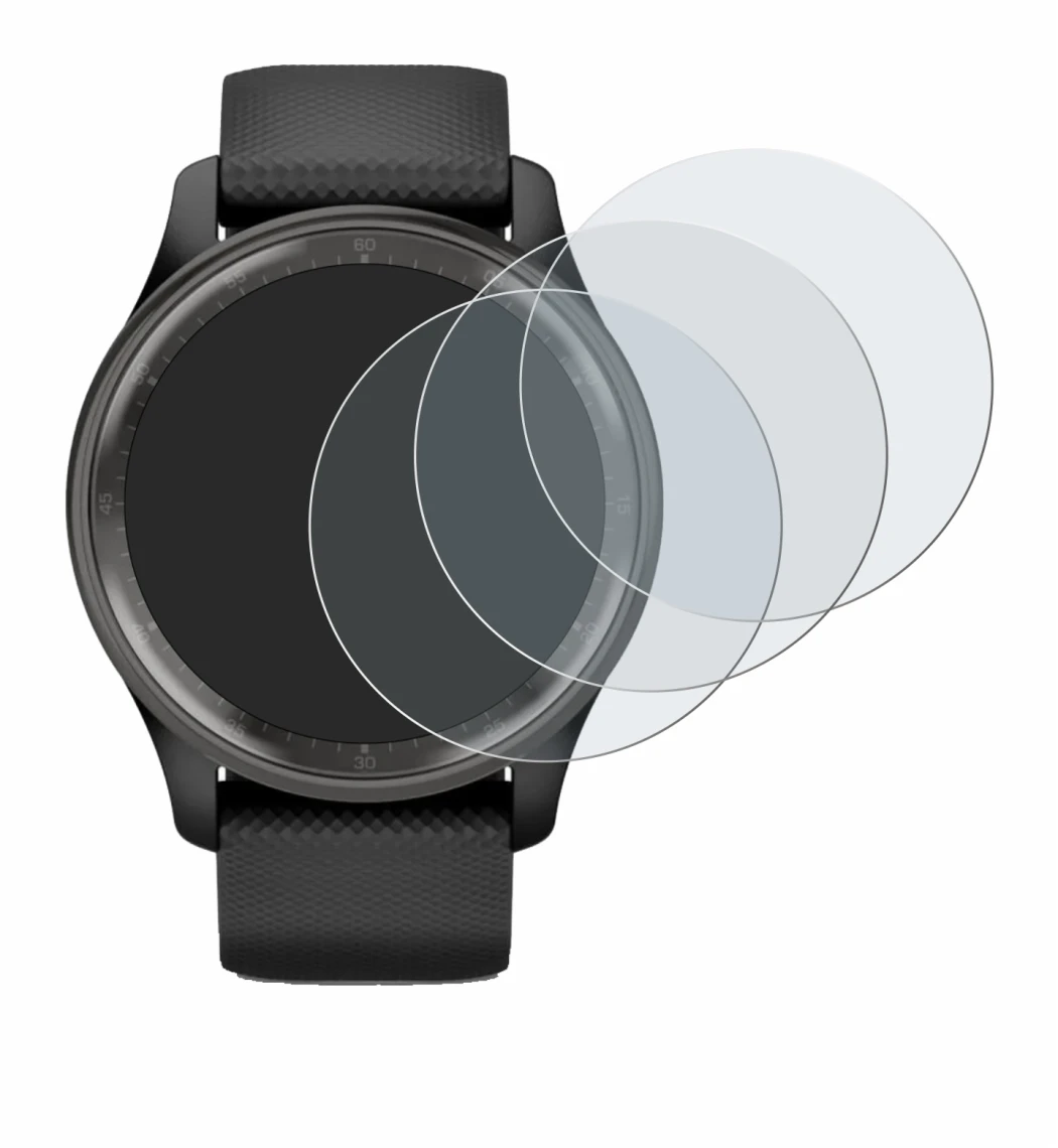 Image de l'appareil Garmin Vivomove Trend avec une grande variété de protections d'écran.