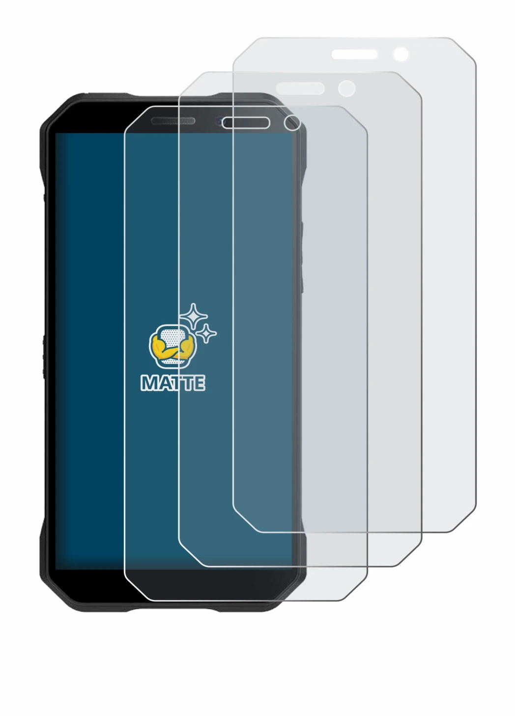 Image de l'appareil Doogee S61 Pro avec une grande variété de protections d'écran.