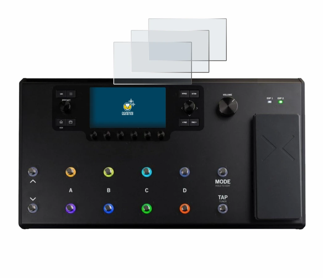 Image de l'appareil Line 6 Helix LT avec une grande variété de protections d'écran.