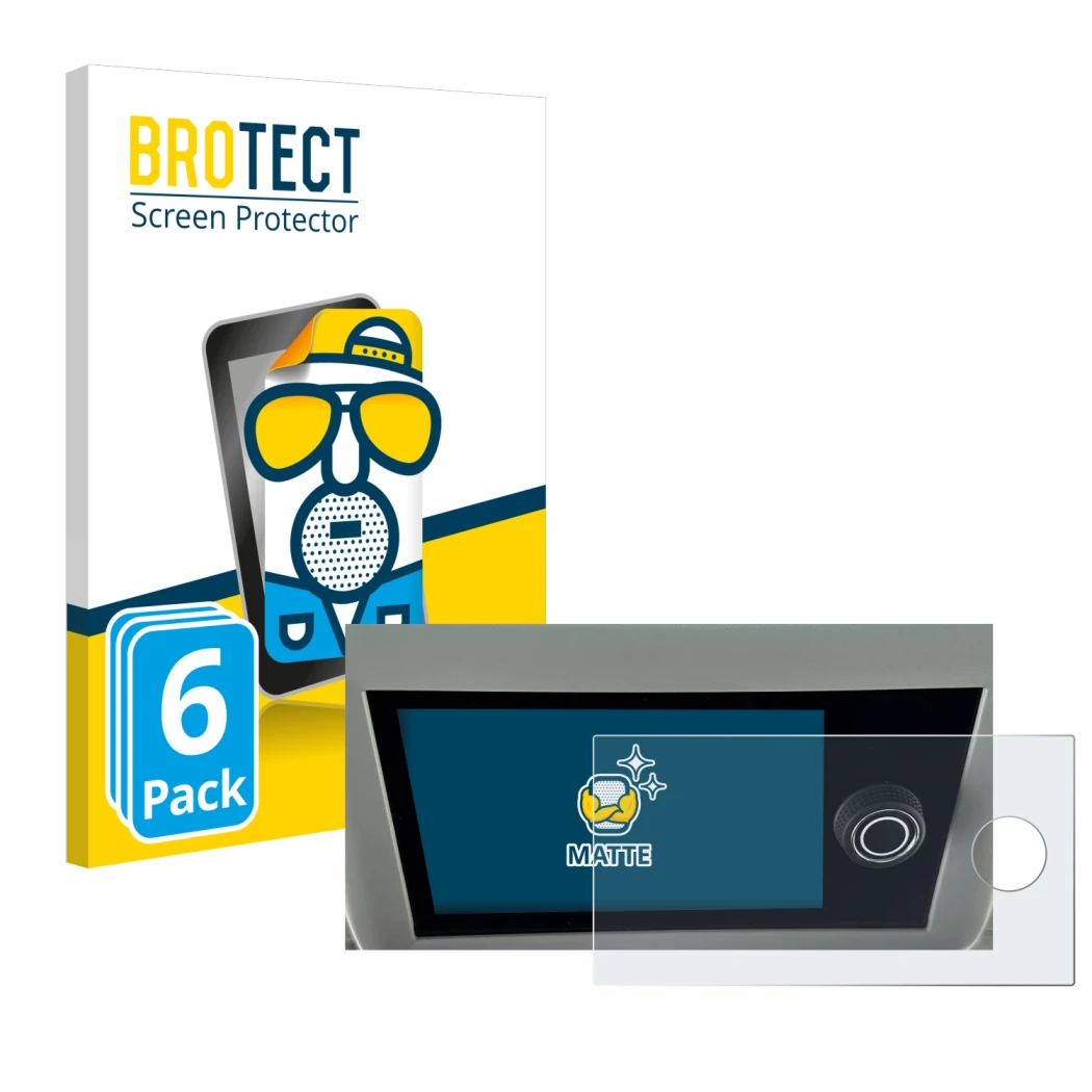 Face avant d’un emballage produit avec le logo de la marque BROTECT. À côté, l’appareil Volkswagen California 6.1 est représen