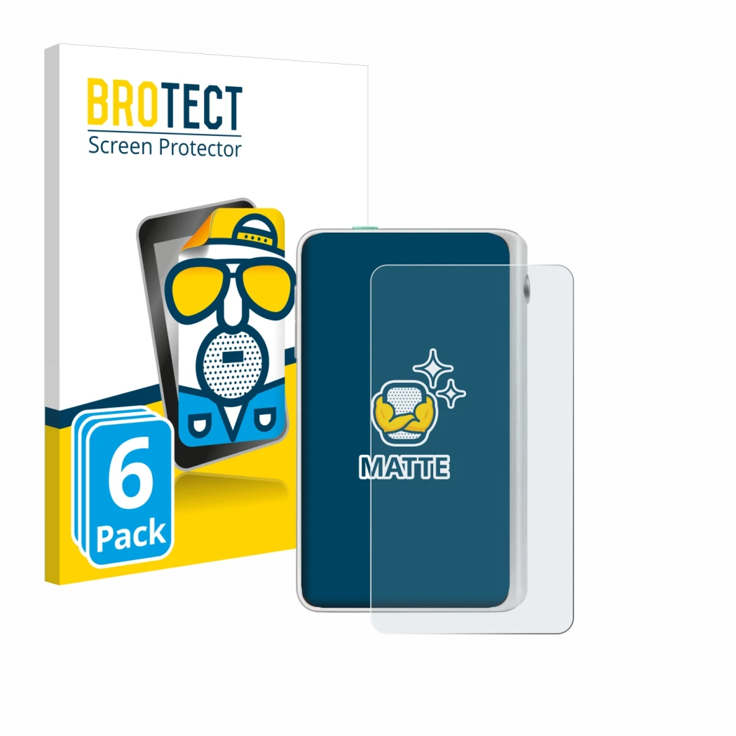 Face avant d’un emballage produit avec le logo de la marque BROTECT. À côté, l’appareil Timekettle Fluentalk T1 Mini est repré