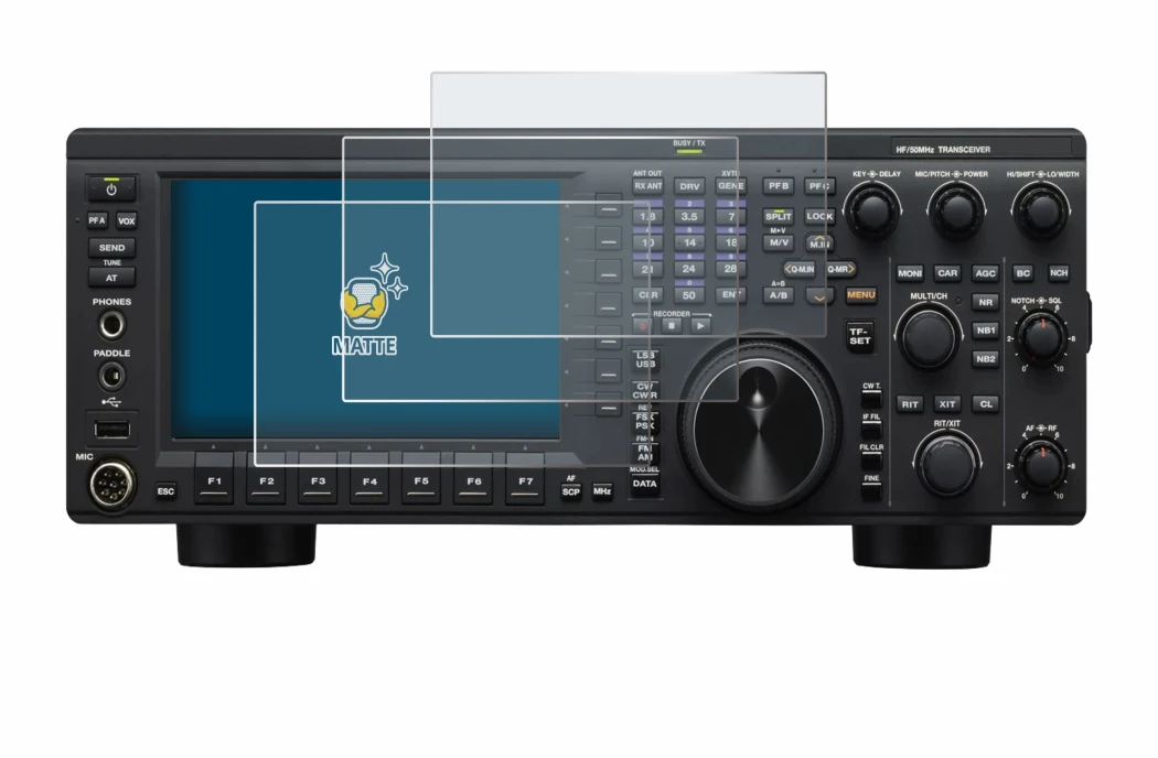 Image de l'appareil Kenwood TS-890S avec une grande variété de protections d'écran.