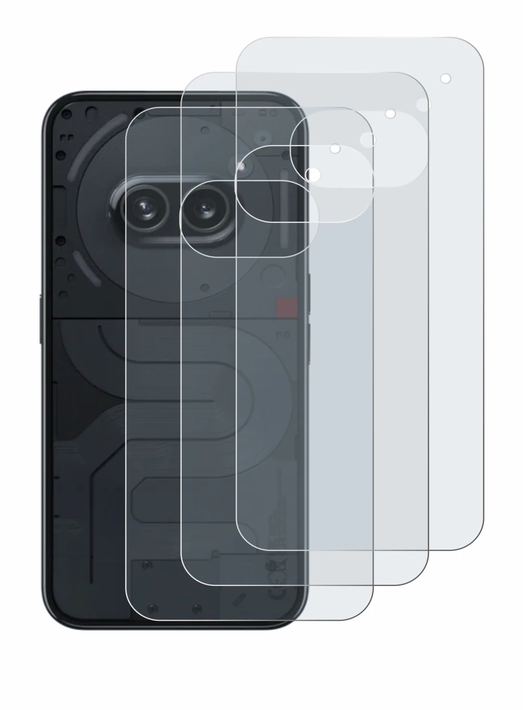 Image de l'appareil Nothing Phone (2a) (Arrière) avec une grande variété de protections d'écran.
