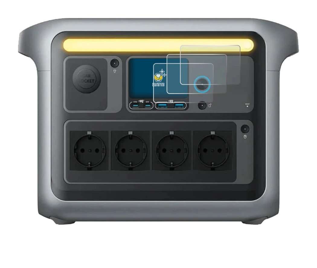 Image de l'appareil Anker SOLIX C1000X avec une grande variété de protections d'écran.