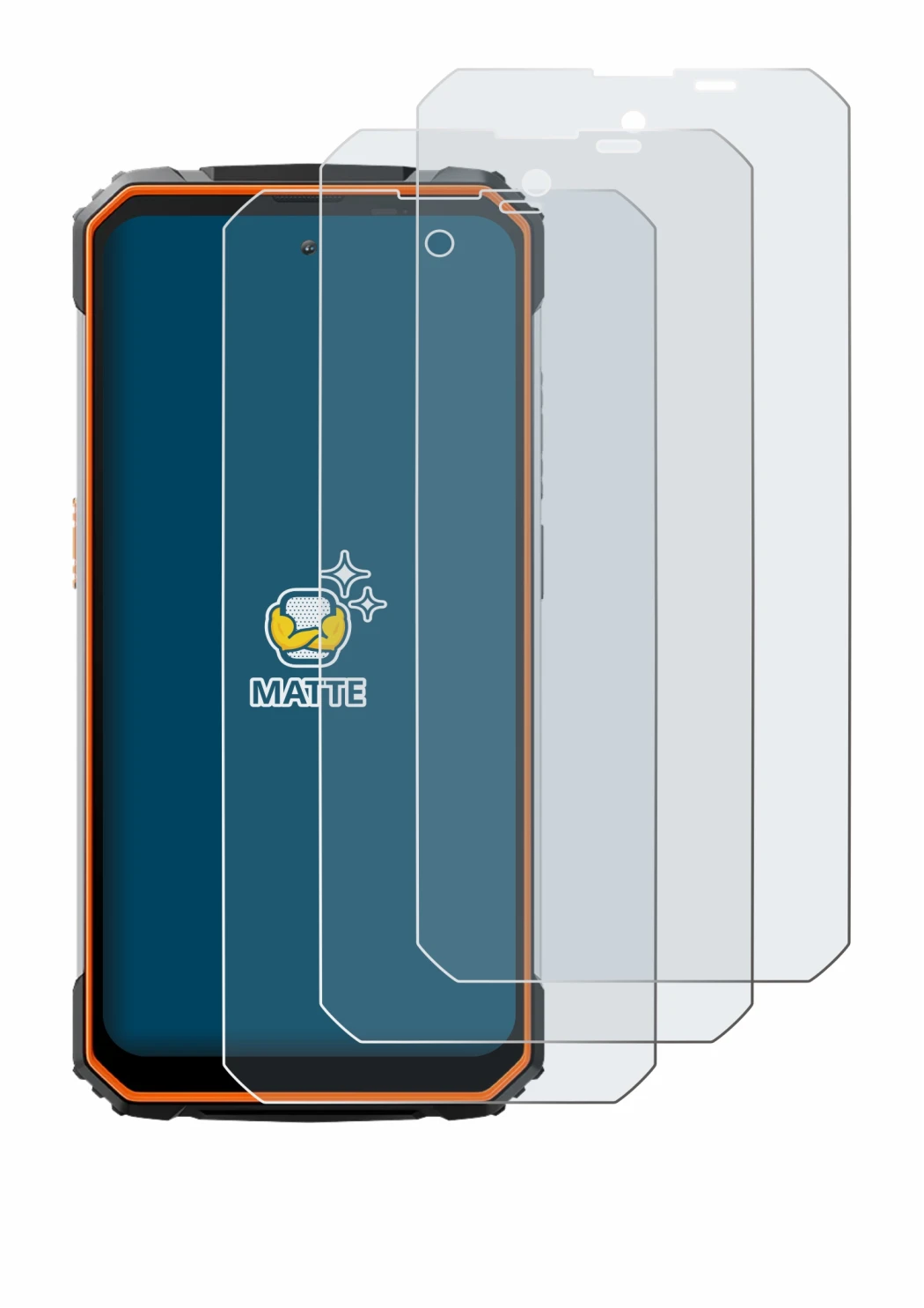 Image de l'appareil Blackview BV8100 avec une grande variété de protections d'écran.