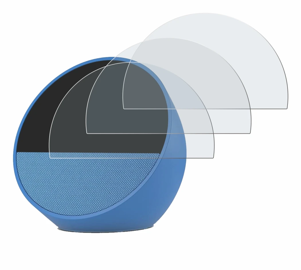 Image de l'appareil Amazon Echo Spot 2024 avec une grande variété de protections d'écran.