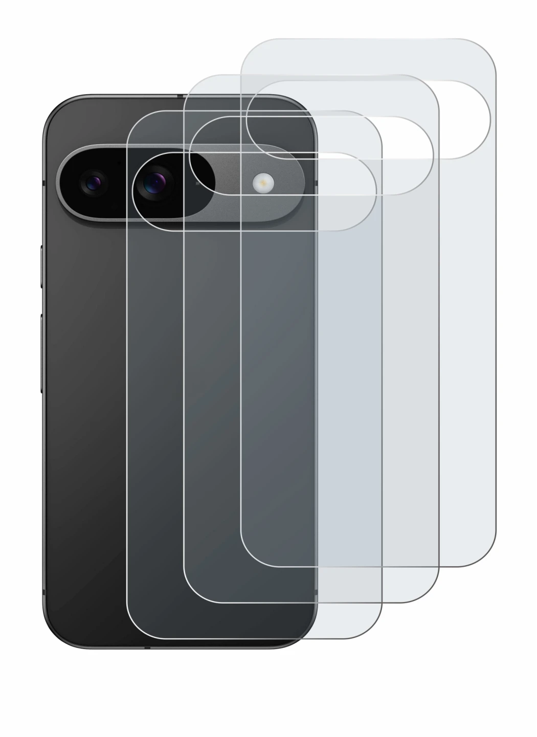 Image de l'appareil Google Pixel 9 (Arrière) avec une grande variété de protections d'écran.