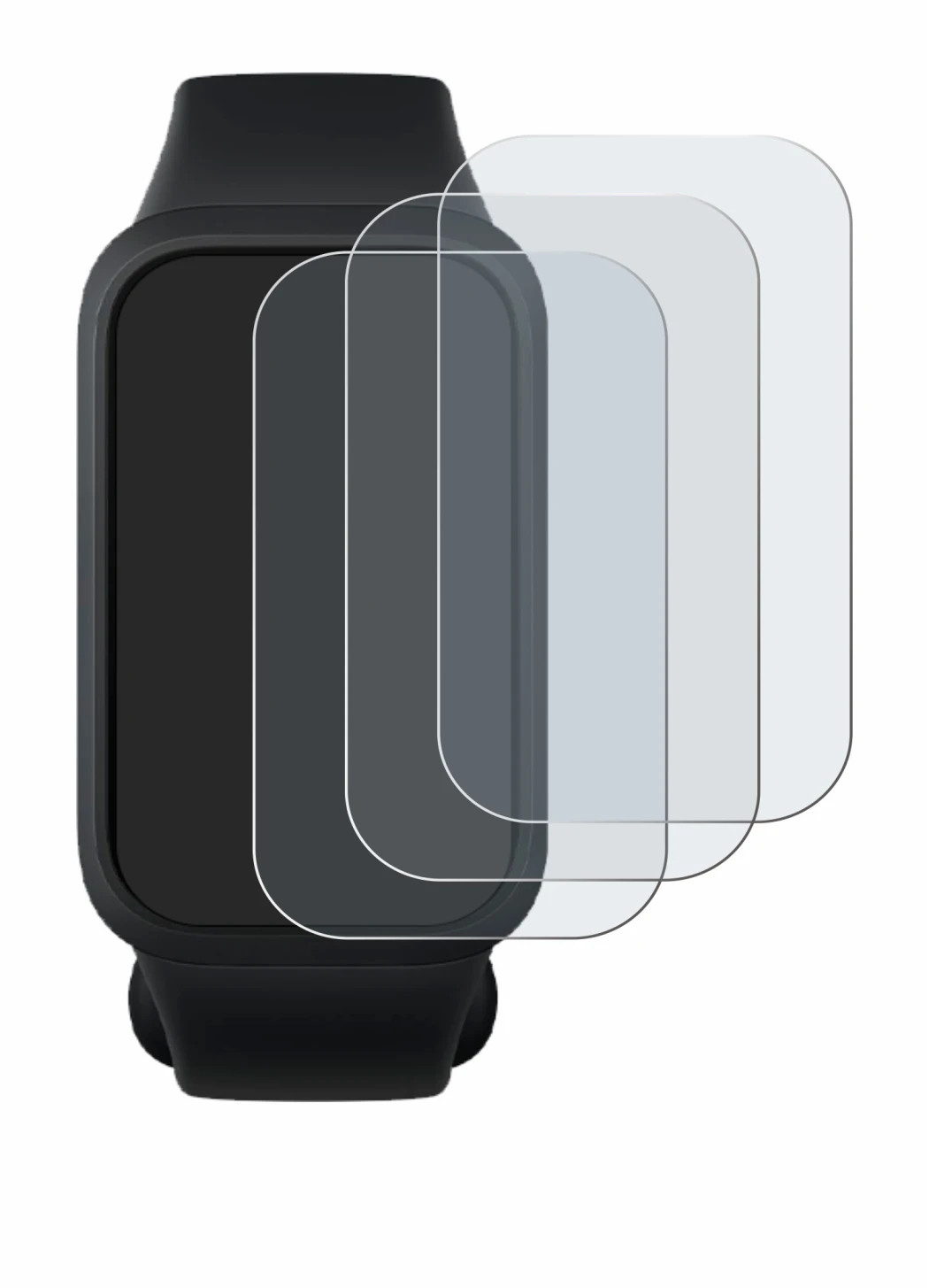 Image de l'appareil Xiaomi Smart Band 9 Active avec une grande variété de protections d'écran.