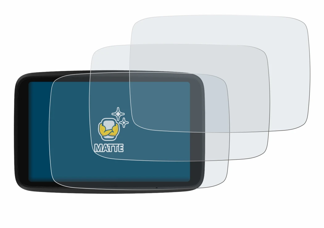Image de l'appareil TomTom GO Advanced avec une grande variété de protections d'écran.