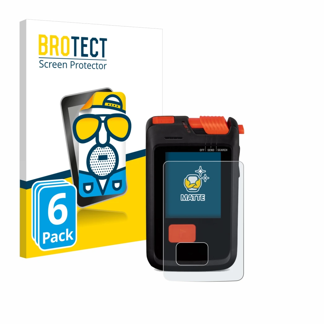 Face avant d’un emballage produit avec le logo de la marque BROTECT. À côté, l’appareil Mammut Barryvox S2 est représenté avec