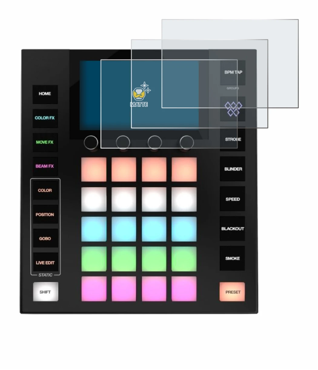 Image de l'appareil Wolfmix W1 MK2 avec une grande variété de protections d'écran.
