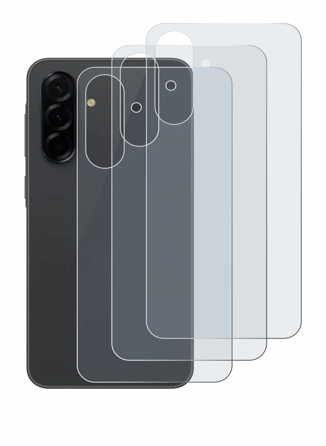 Image de l'appareil Samsung Galaxy A36 5G (Arrière) avec une grande variété de protections d'écran.