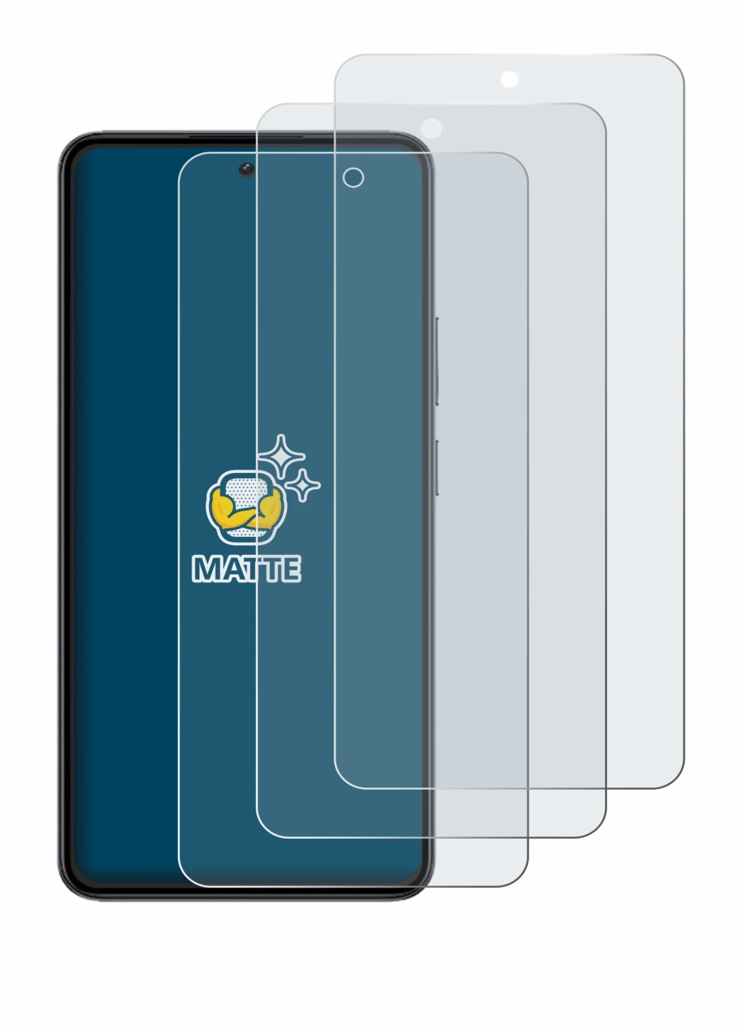 Image de l'appareil realme 14 avec une grande variété de protections d'écran.