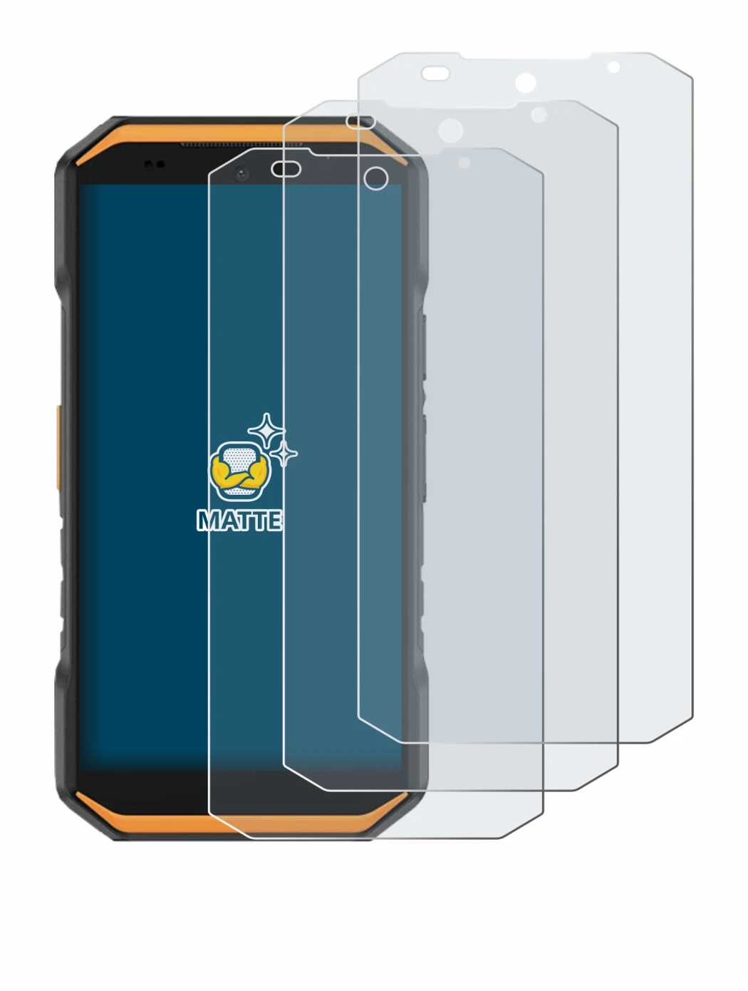 Image de l'appareil Ulefone Armor X32 avec une grande variété de protections d'écran.