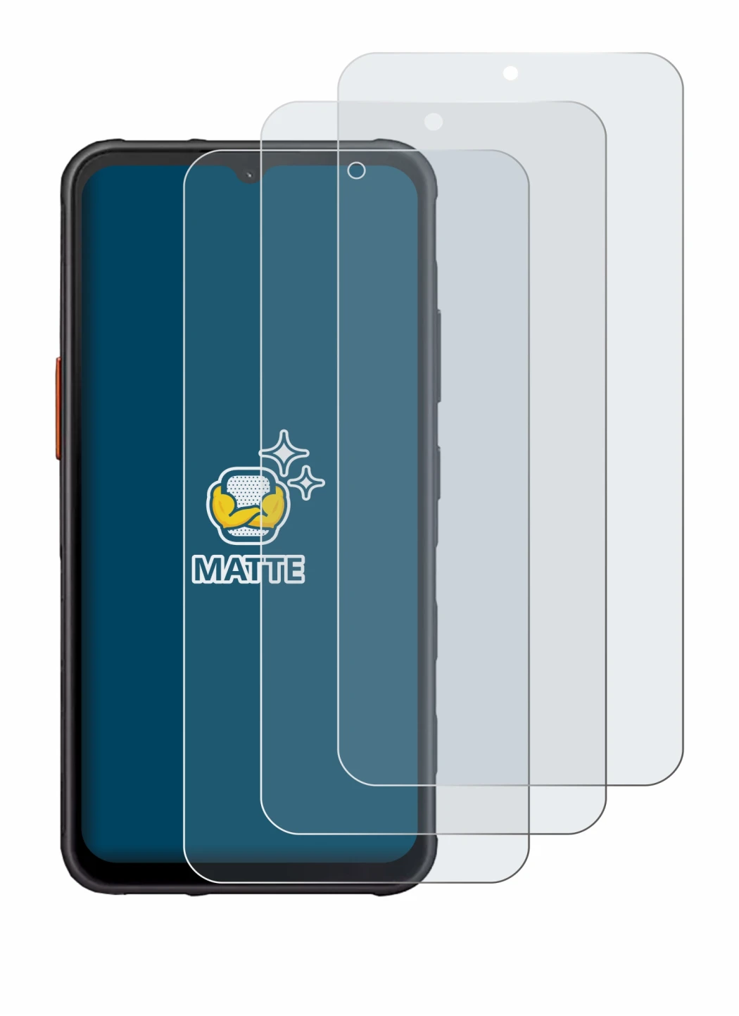 Image de l'appareil Samsung Galaxy XCover 7 Enterprise Edition avec une grande variété de protections d'écran.