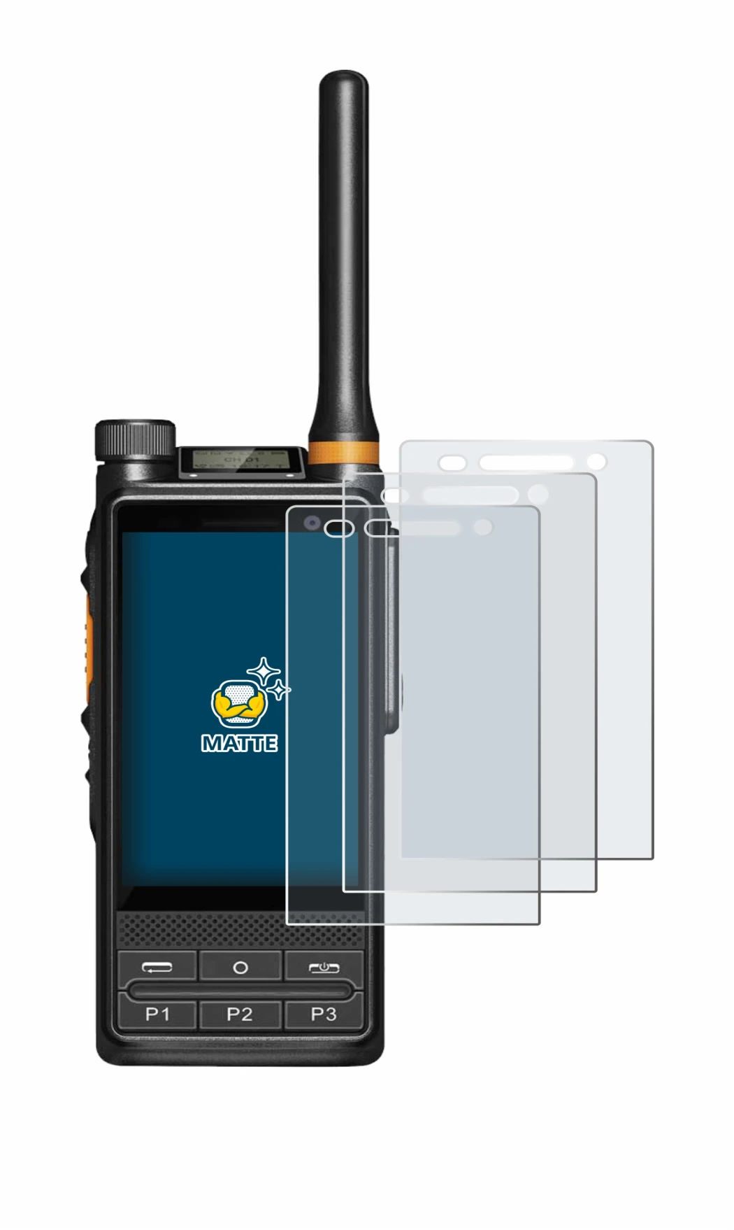 Image de l'appareil Hytera PDC680 avec une grande variété de protections d'écran.