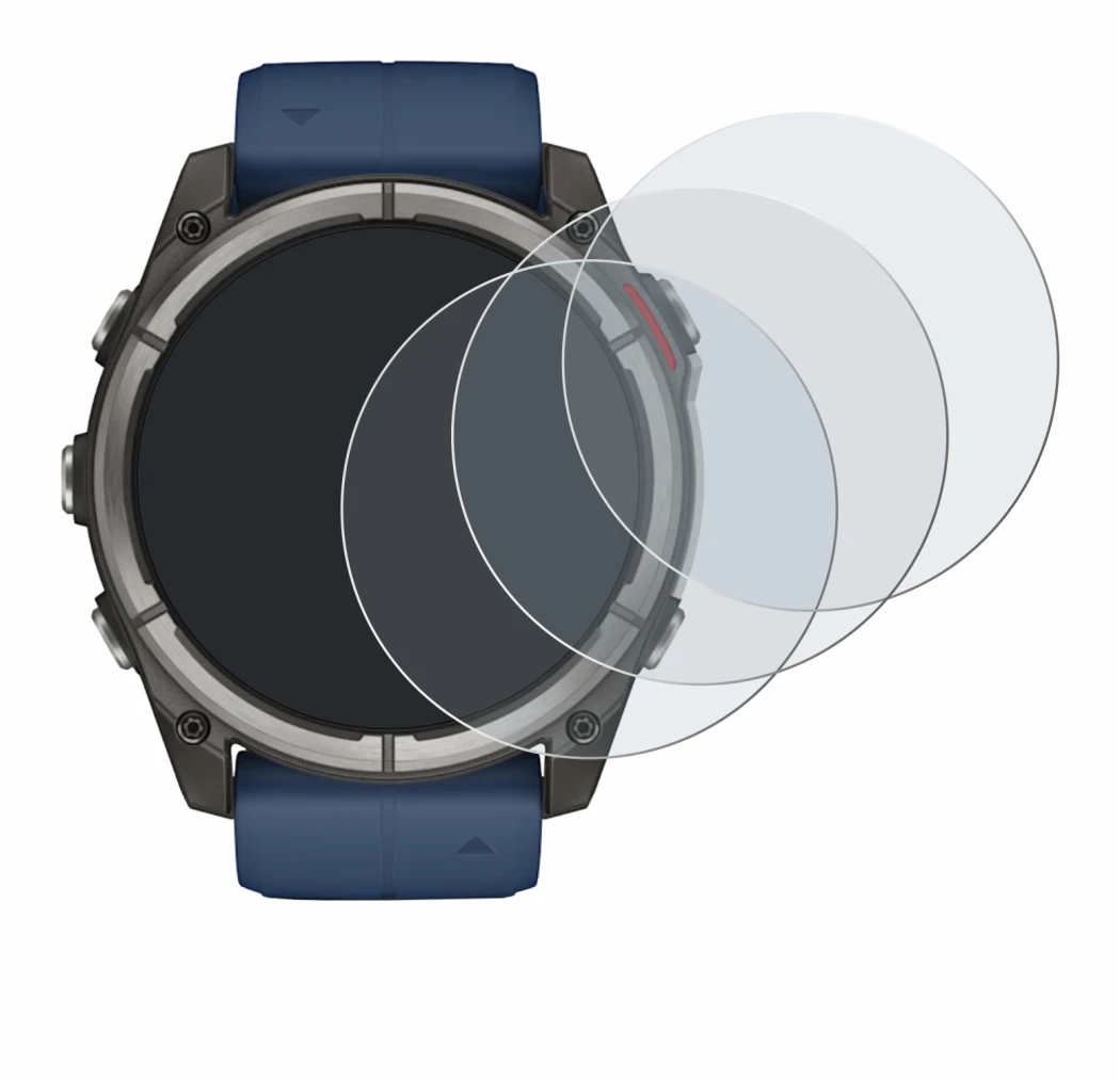 Image de l'appareil Garmin quatix 8 (51 mm) avec une grande variété de protections d'écran.