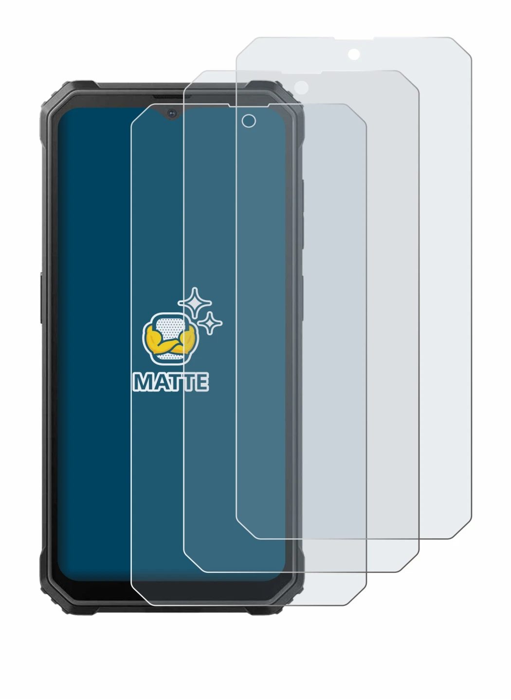 Image de l'appareil Blackview BV4800 SE avec une grande variété de protections d'écran.