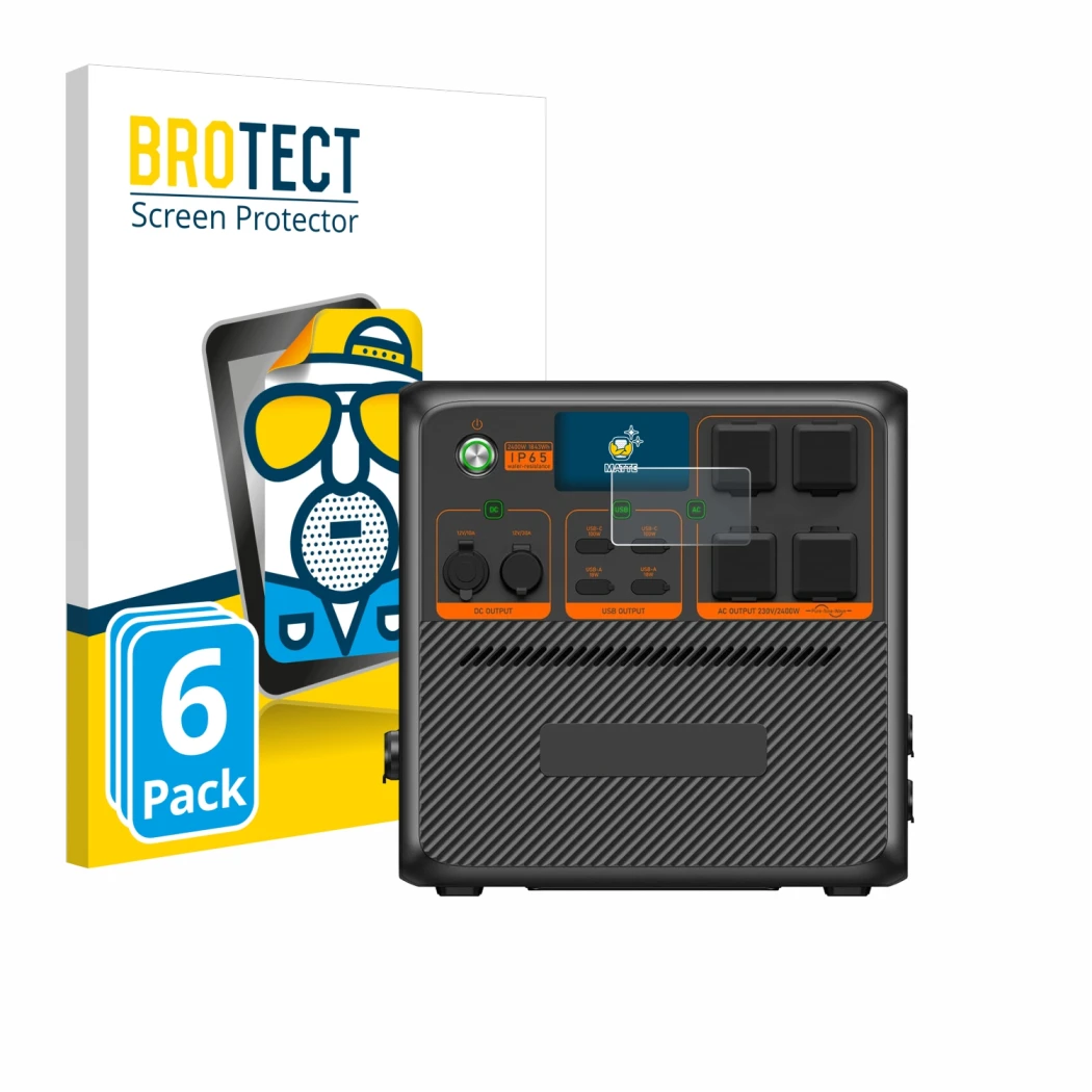 Face avant d’un emballage produit avec le logo de la marque BROTECT. À côté, l’appareil Bluetti AC240P est représenté avec la 