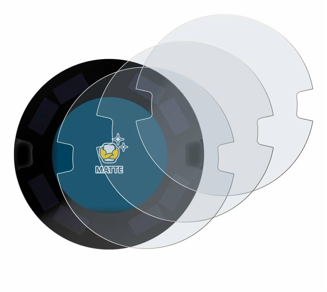 Image de l'appareil OOONO P-DISC NO3 avec une grande variété de protections d'écran.