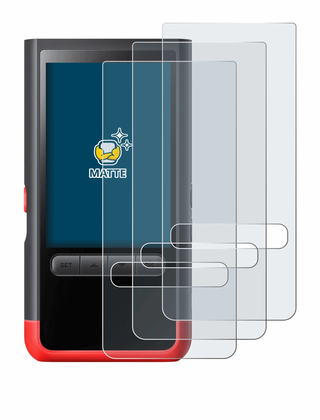 Image de l'appareil ThermoMaven P2 avec une grande variété de protections d'écran.