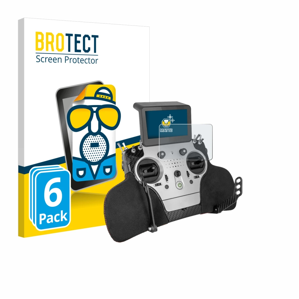 Face avant d’un emballage produit avec le logo de la marque BROTECT. À côté, l’appareil PowerBox Systems Core est représenté a