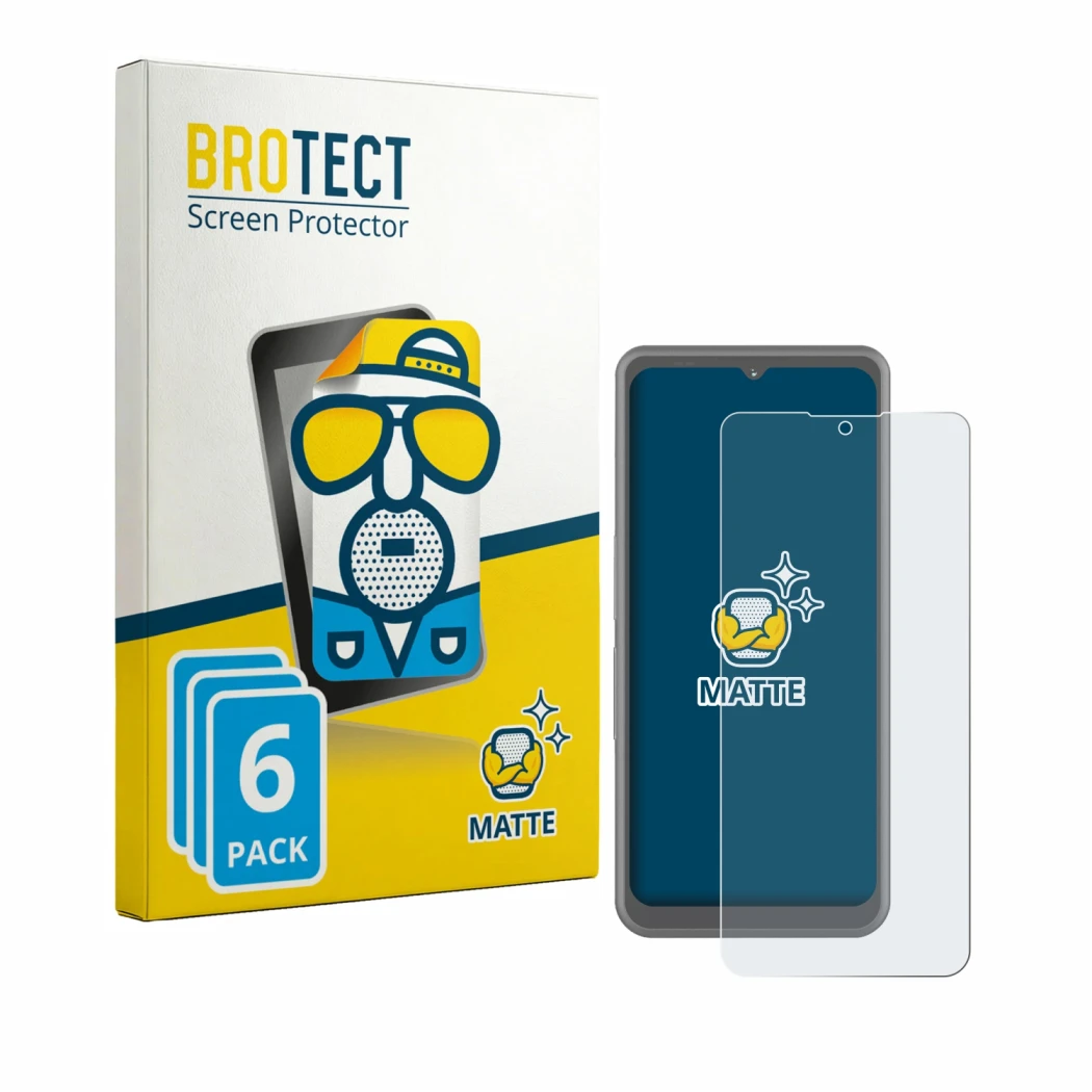 Face avant d’un emballage produit avec le logo de la marque BROTECT. À côté, l’appareil Sonim XP Pro Thermal est représenté av