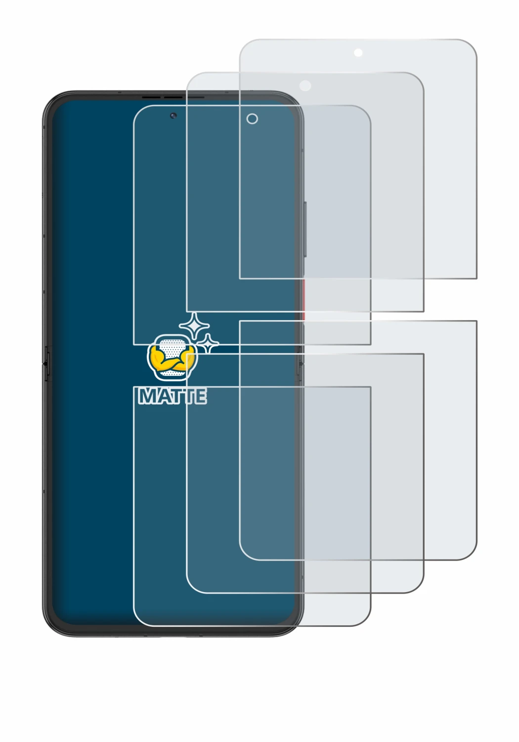 Image de l'appareil Nubia Flip 2 avec une grande variété de protections d'écran.