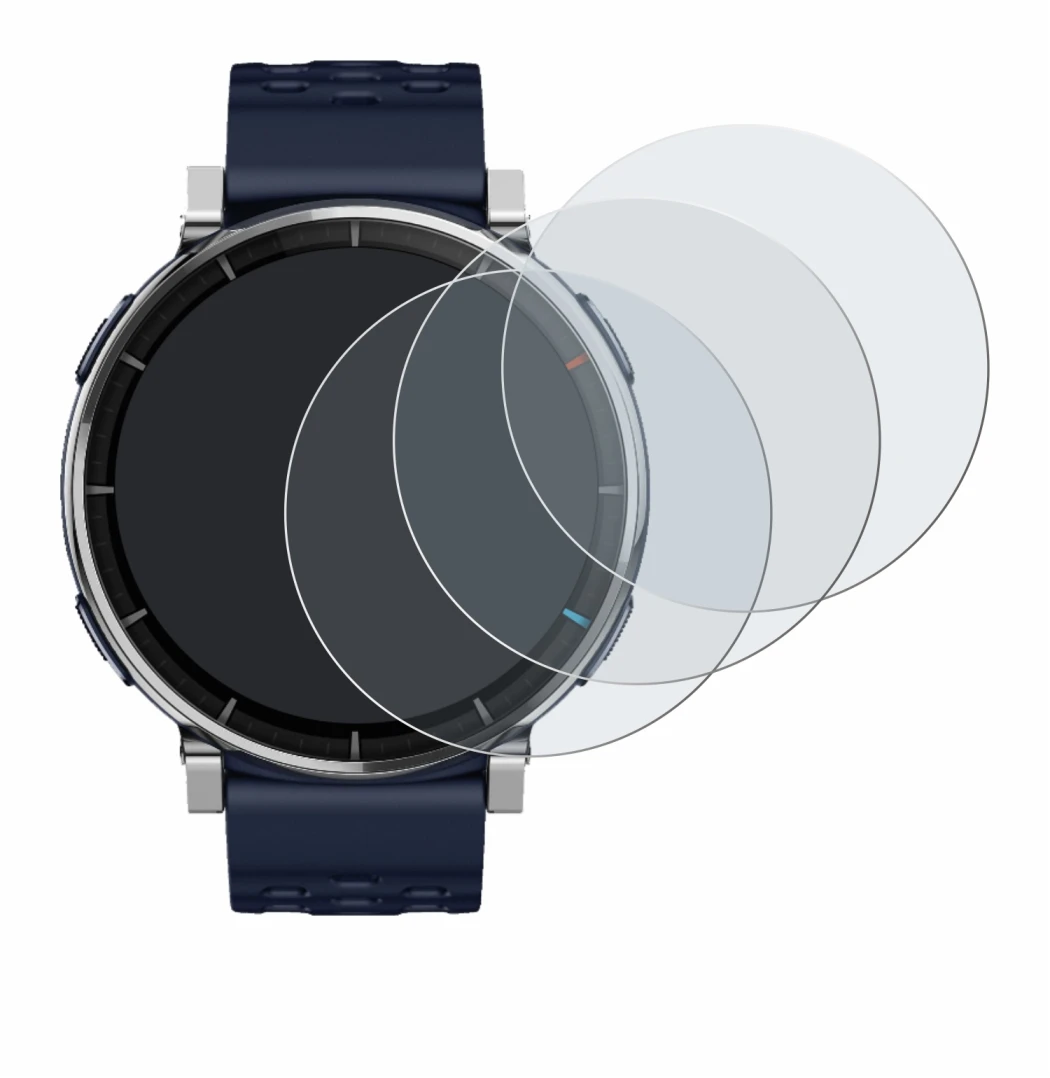 Image de l'appareil Amazfit Active 3 Premium avec une grande variété de protections d'écran.