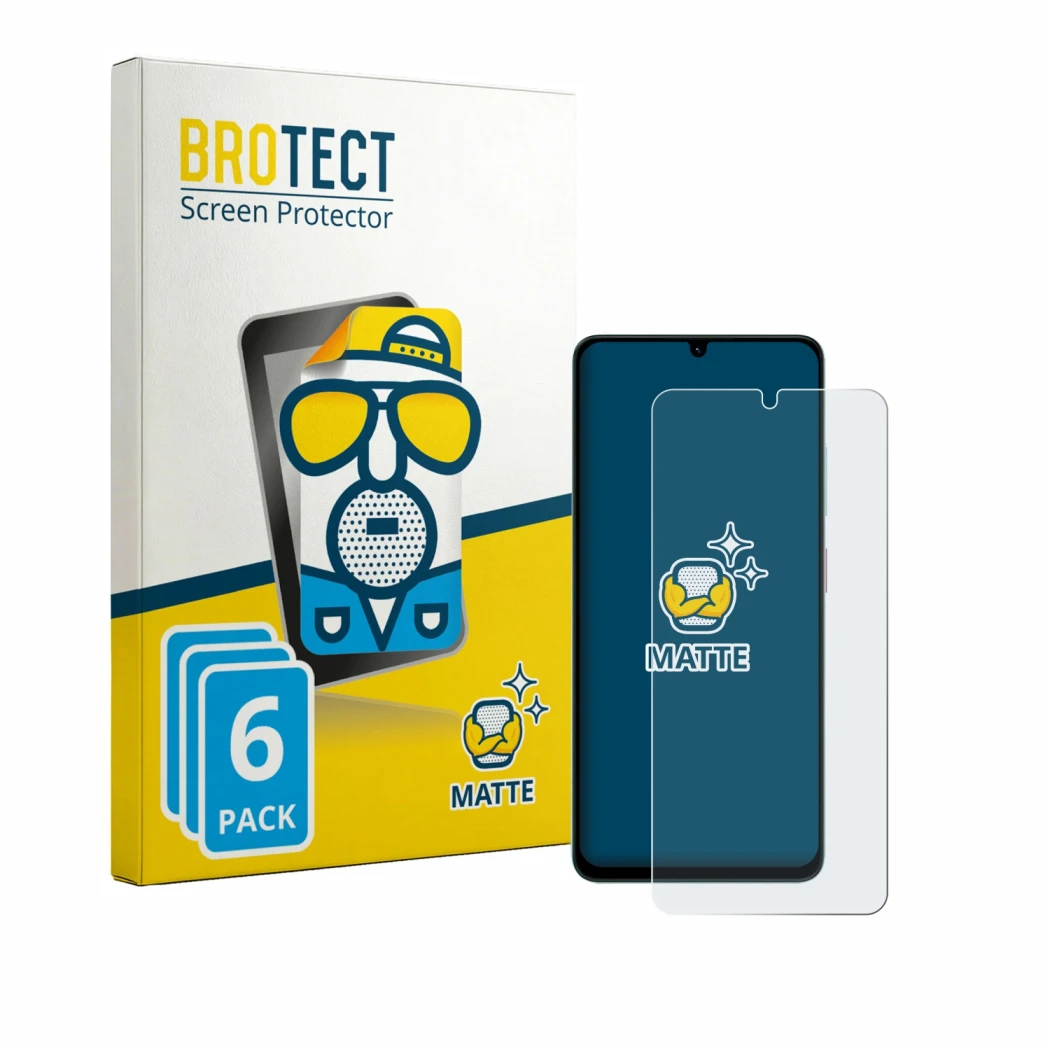 Face avant d’un emballage produit avec le logo de la marque BROTECT. À côté, l’appareil ZTE Blade A36 est représenté avec la p
