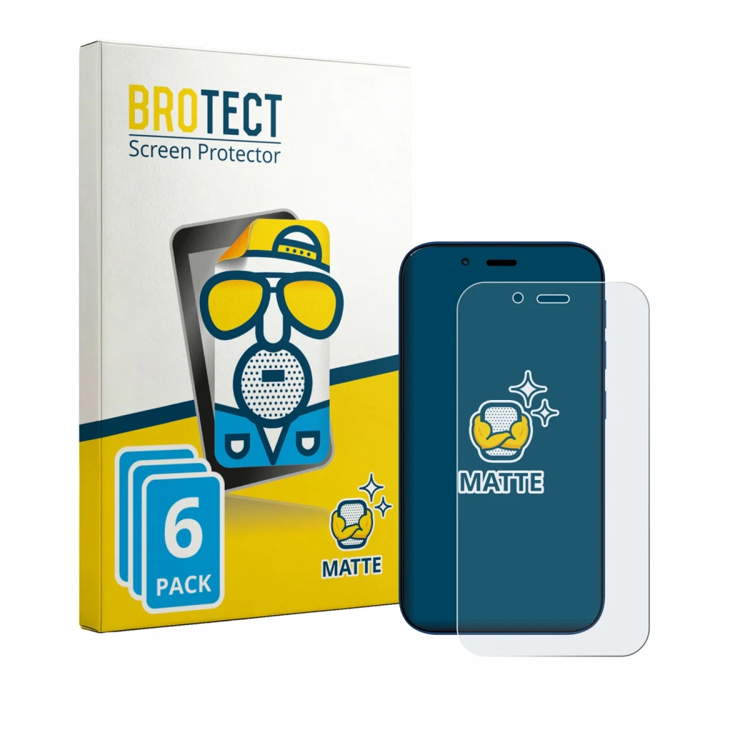 Face avant d’un emballage produit avec le logo de la marque BROTECT. À côté, l’appareil Hisense U964 est représenté avec la pr
