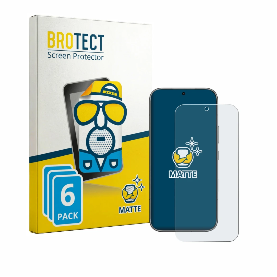 Face avant d’un emballage produit avec le logo de la marque BROTECT. À côté, l’appareil Honor 600 est représenté avec la prote