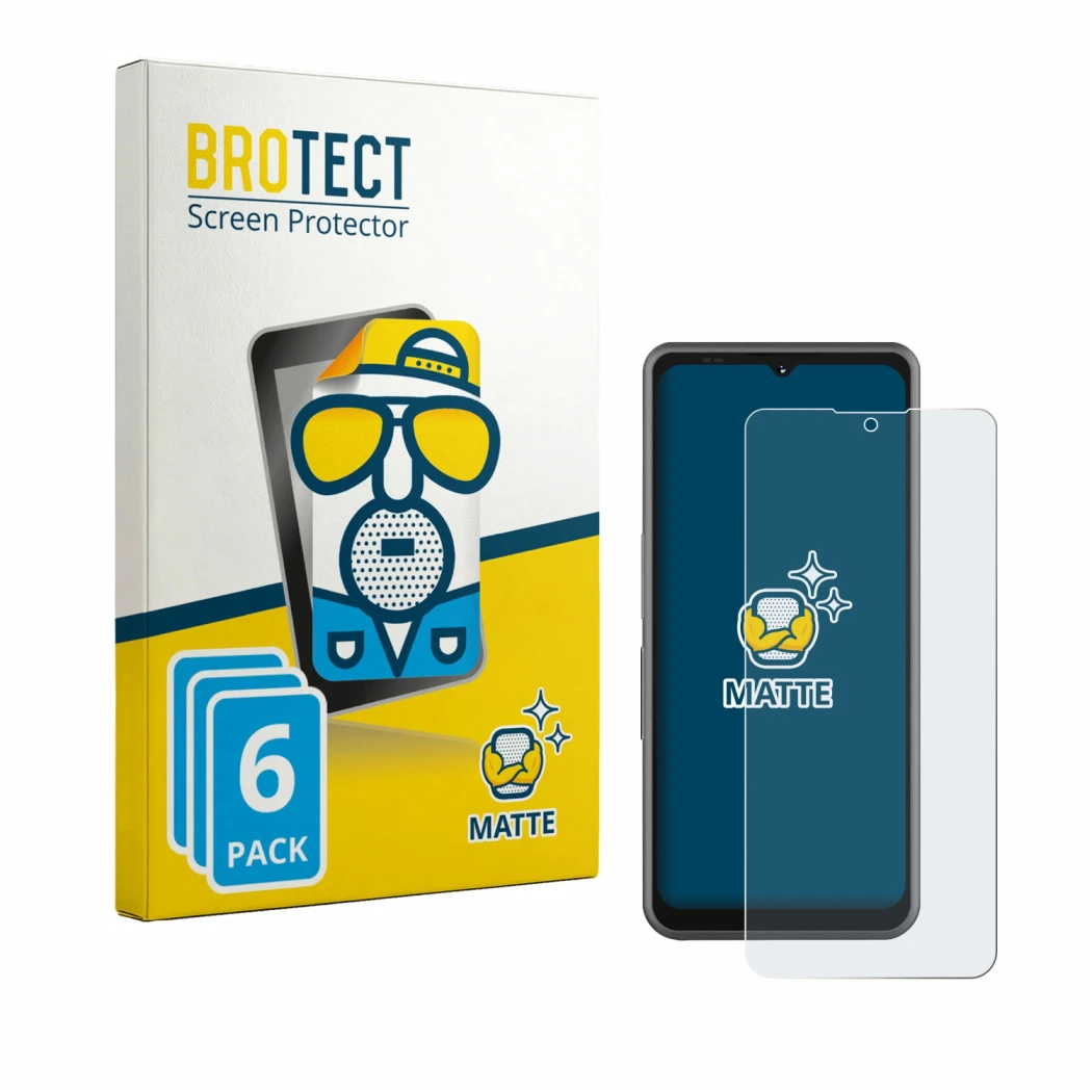 Face avant d’un emballage produit avec le logo de la marque BROTECT. À côté, l’appareil Sonim XP Pro E est représenté avec la 