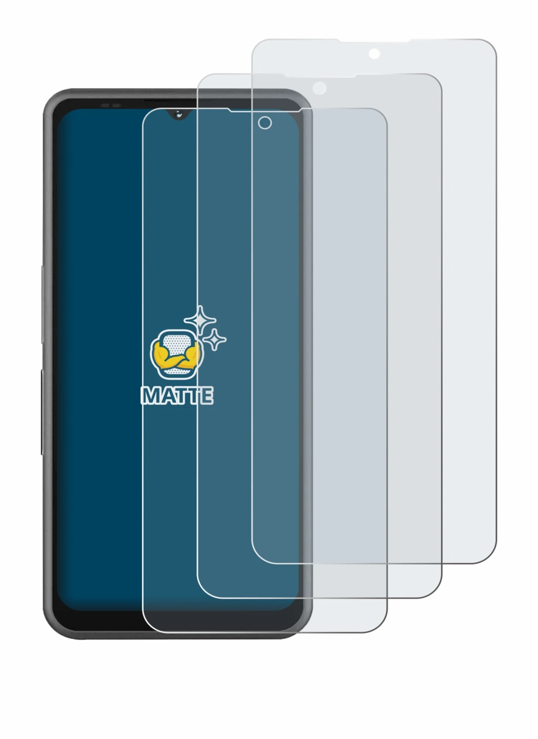 Image de l'appareil Sonim XP Pro E avec une grande variété de protections d'écran.