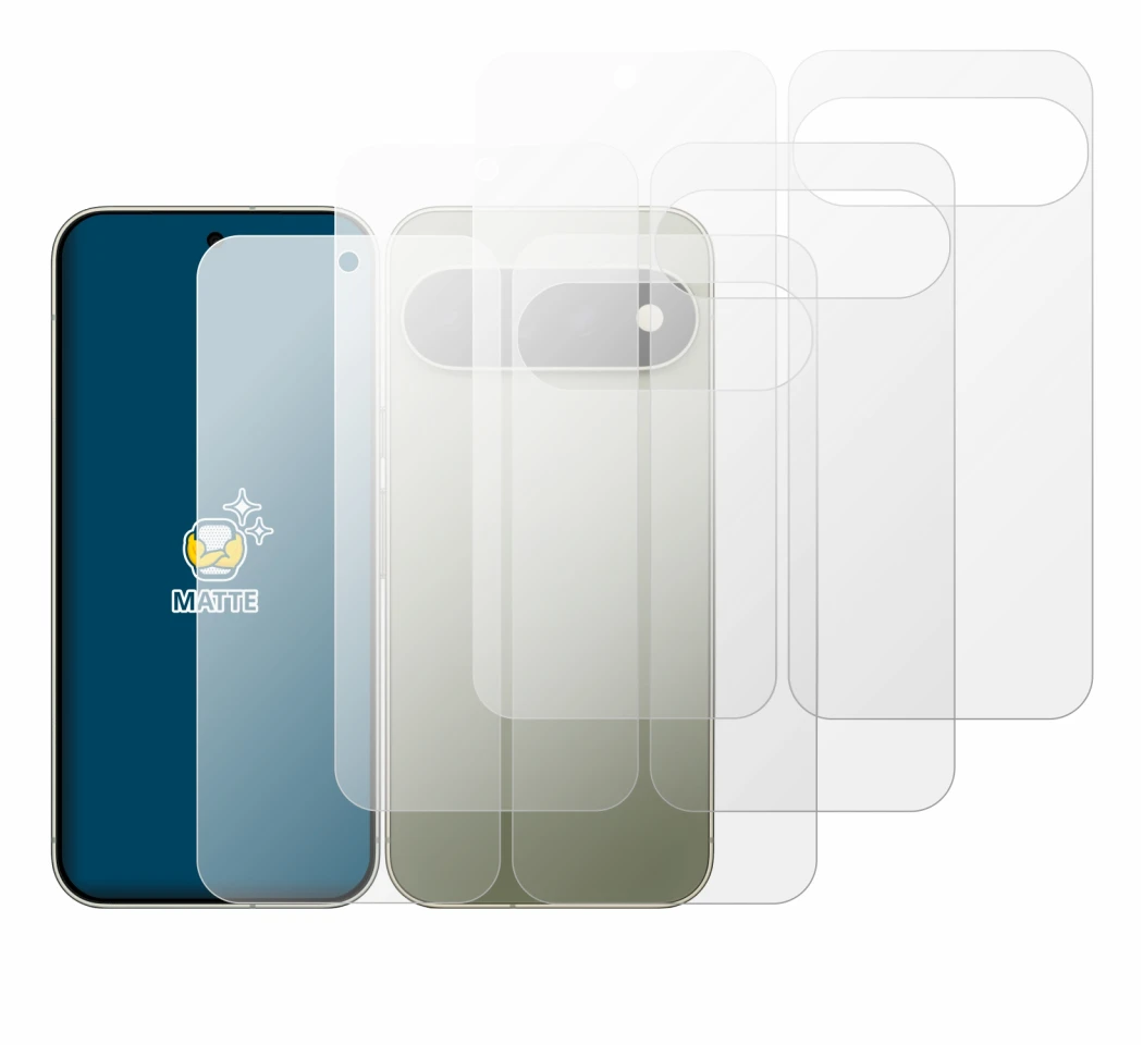 Image de l'appareil Google Pixel 11 Pro XL (Avant+Arrière) avec une grande variété de protections d'écran.