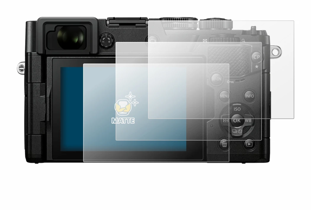 Image de l'appareil OM System PEN avec une grande variété de protections d'écran.