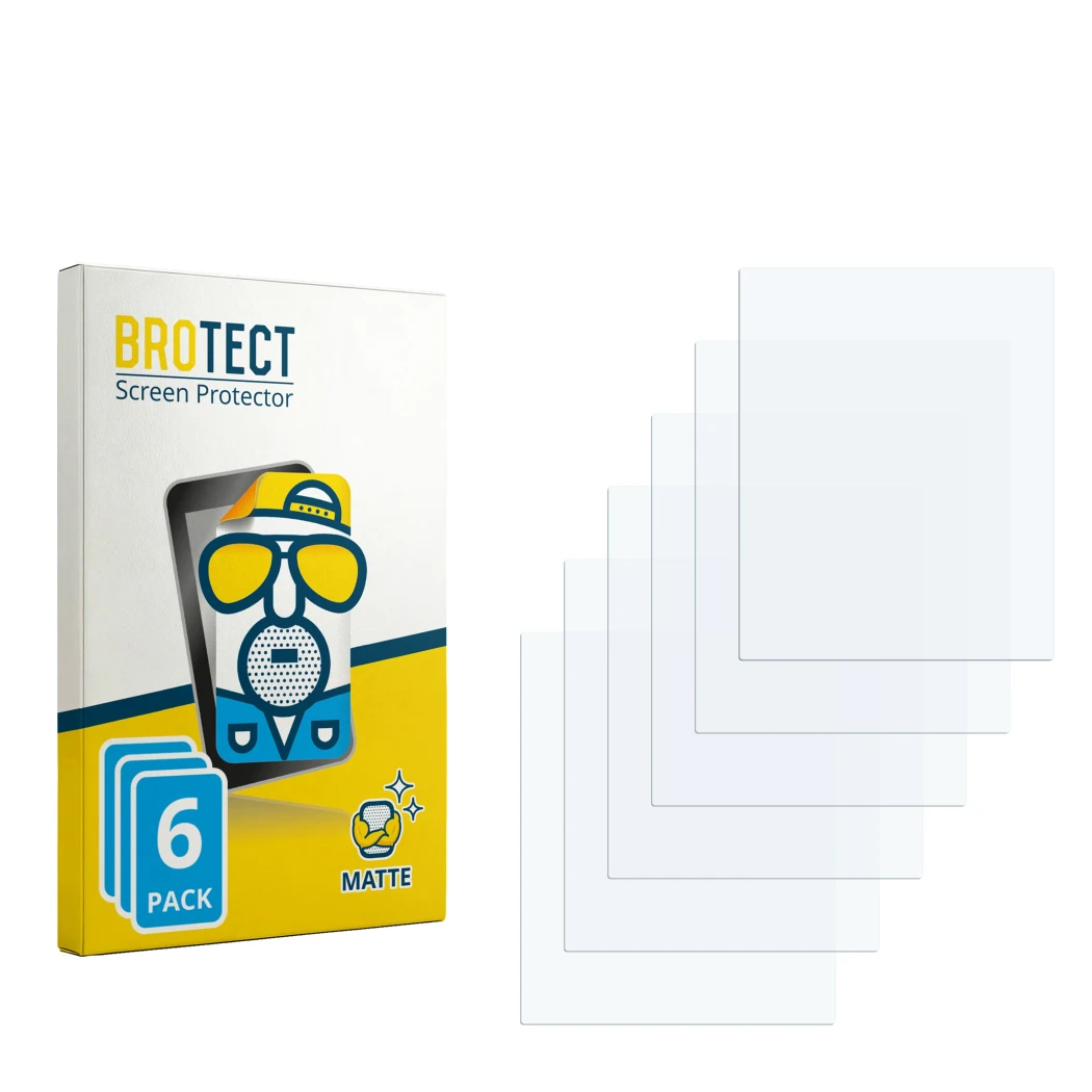 Face avant d’un emballage produit avec le logo de la marque BROTECT. À côté se trouve la protection d’écran correspondante.