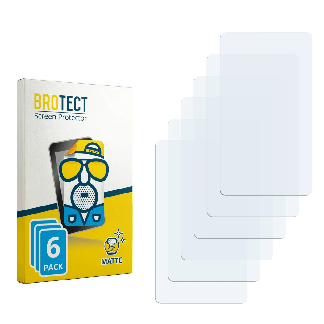 Face avant d’un emballage produit avec le logo de la marque BROTECT. À côté se trouve la protection d’écran correspondante.