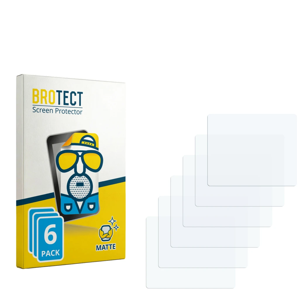 Face avant d’un emballage produit avec le logo de la marque BROTECT. À côté se trouve la protection d’écran correspondante.