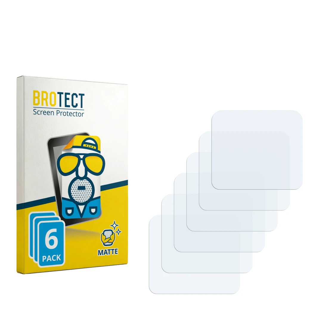 Face avant d’un emballage produit avec le logo de la marque BROTECT. À côté se trouve la protection d’écran correspondante.