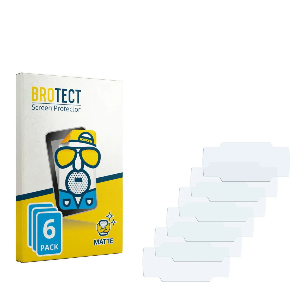 Face avant d’un emballage produit avec le logo de la marque BROTECT. À côté se trouve la protection d’écran correspondante.
