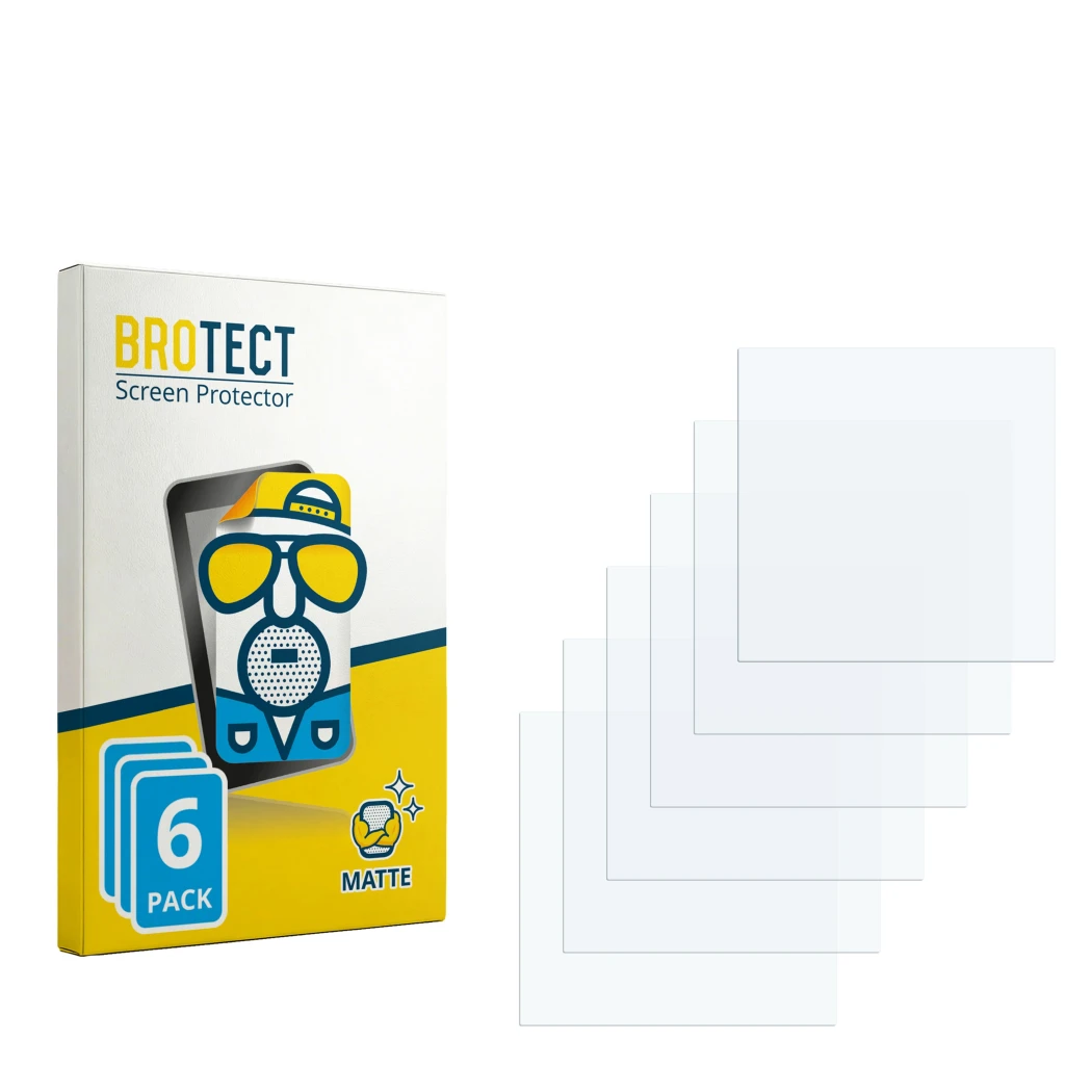 Face avant d’un emballage produit avec le logo de la marque BROTECT. À côté se trouve la protection d’écran correspondante.