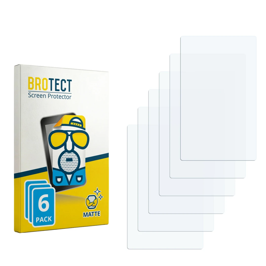 Face avant d’un emballage produit avec le logo de la marque BROTECT. À côté se trouve la protection d’écran correspondante.