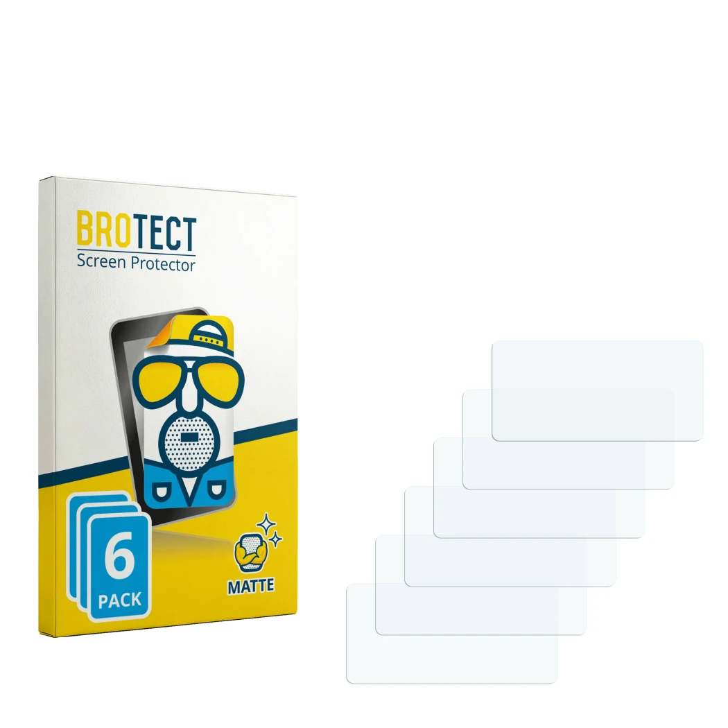 Face avant d’un emballage produit avec le logo de la marque BROTECT. À côté se trouve la protection d’écran correspondante.