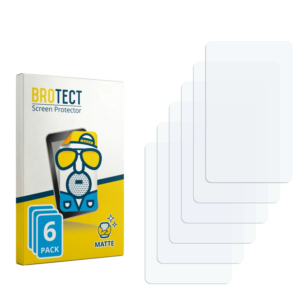 Face avant d’un emballage produit avec le logo de la marque BROTECT. À côté se trouve la protection d’écran correspondante.