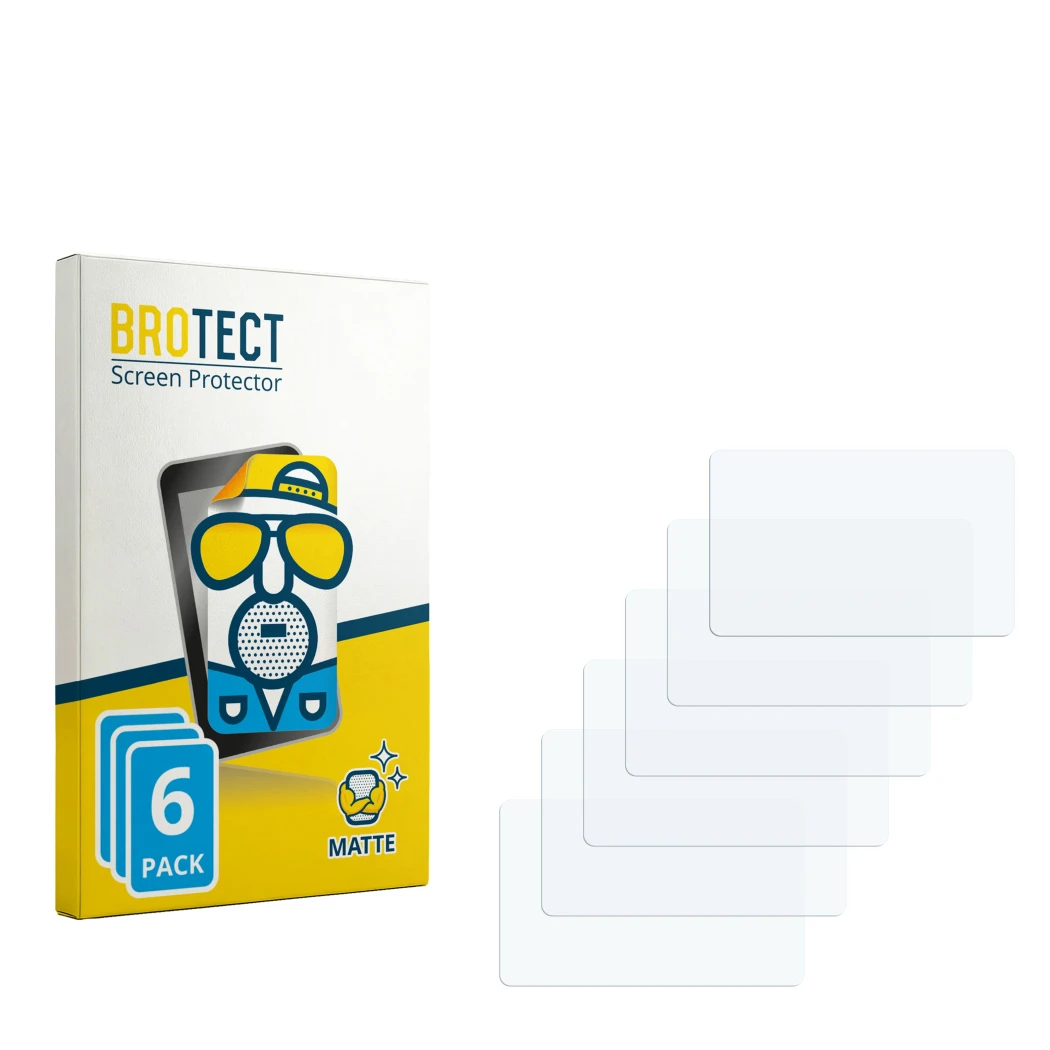 Face avant d’un emballage produit avec le logo de la marque BROTECT. À côté se trouve la protection d’écran correspondante.