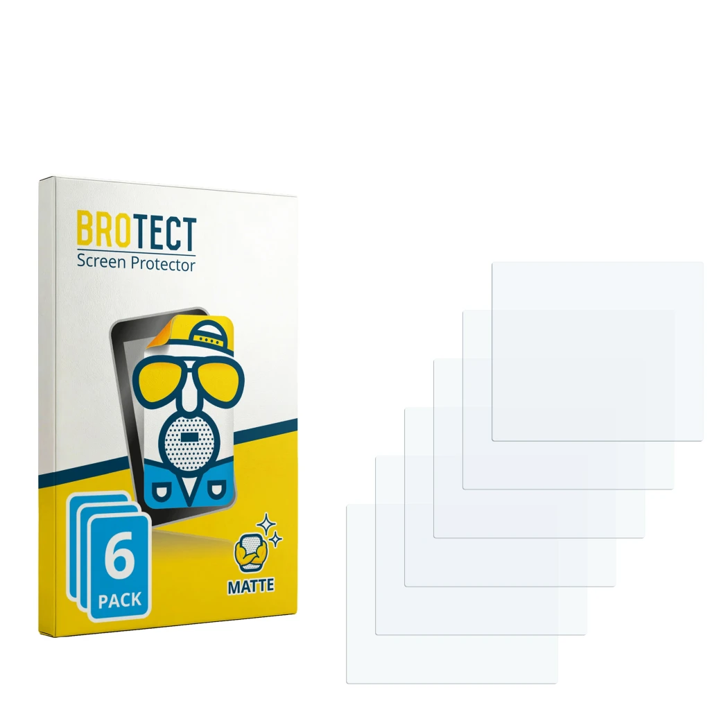 Face avant d’un emballage produit avec le logo de la marque BROTECT. À côté se trouve la protection d’écran correspondante.