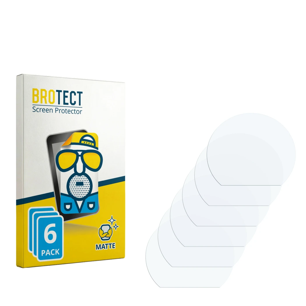 Face avant d’un emballage produit avec le logo de la marque BROTECT. À côté se trouve la protection d’écran correspondante.