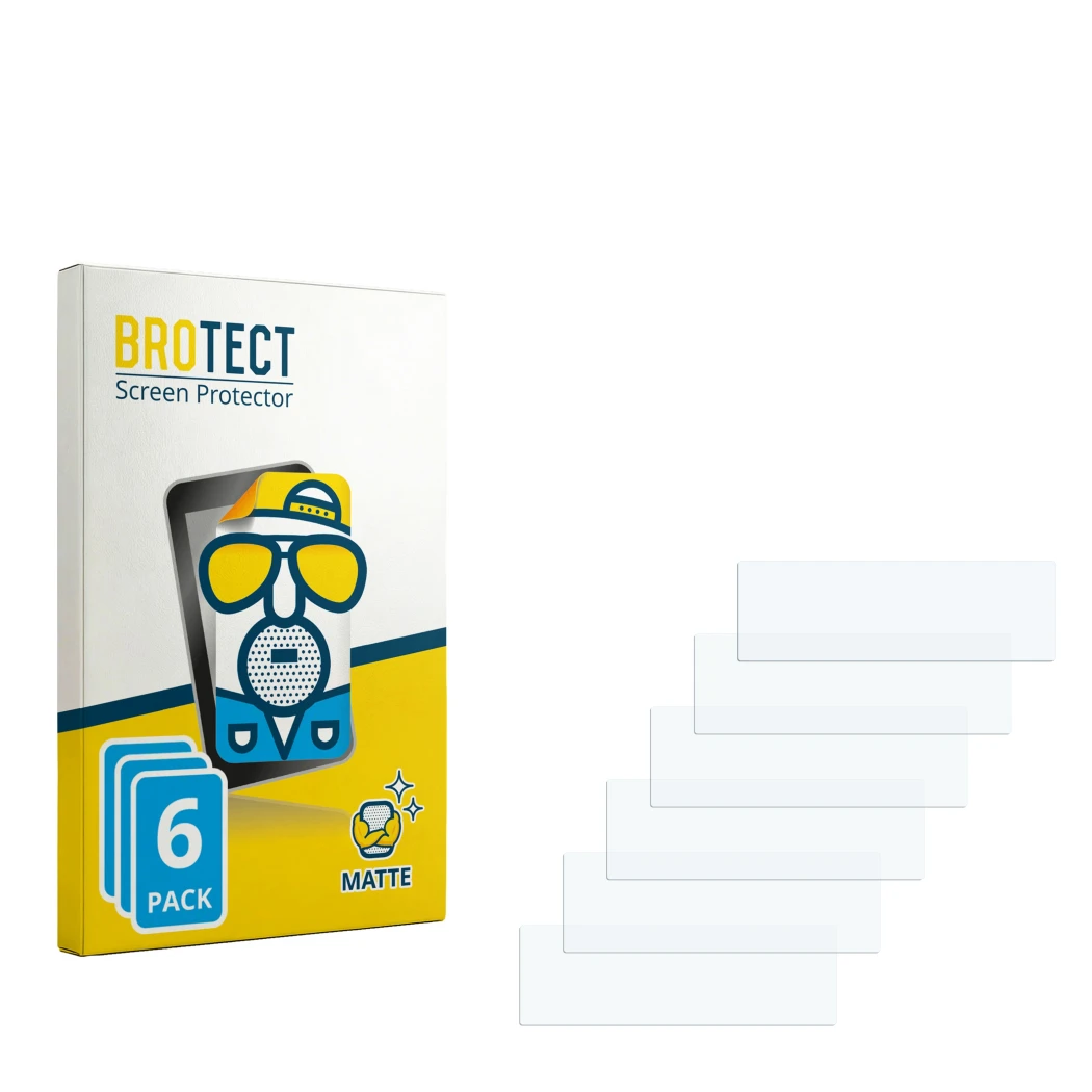 Face avant d’un emballage produit avec le logo de la marque BROTECT. À côté se trouve la protection d’écran correspondante.
